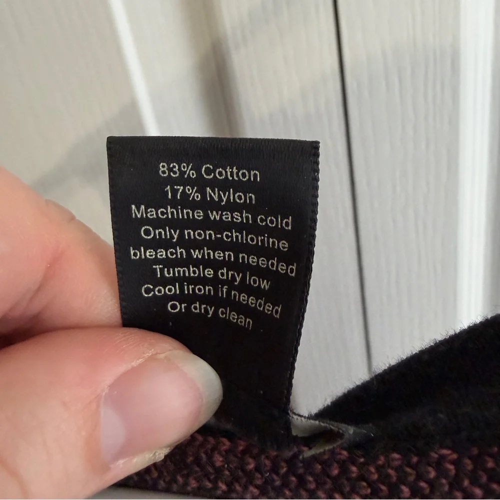 Ann Taylor Factory‎ black pink striped peplum sweater size large